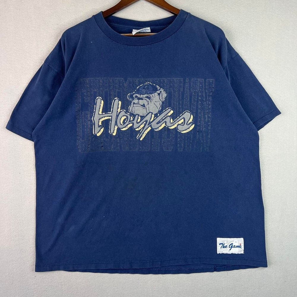 Vintage Georgetown Hoyas Blue Collegiate The Game Tee Shirt XL